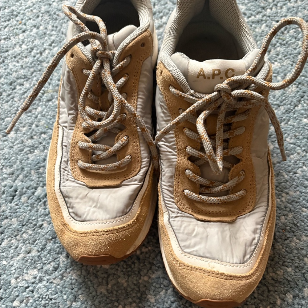 A.P.C. Gray and Tan Sneakers